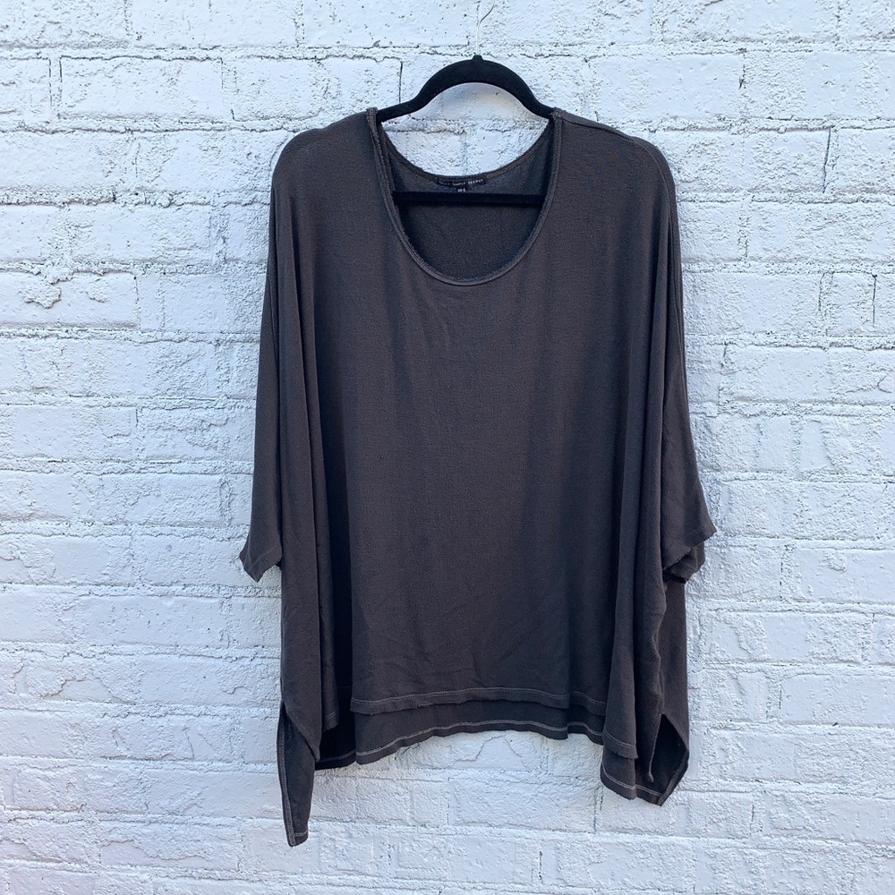 Dark Army Green oversized batwing top sz S